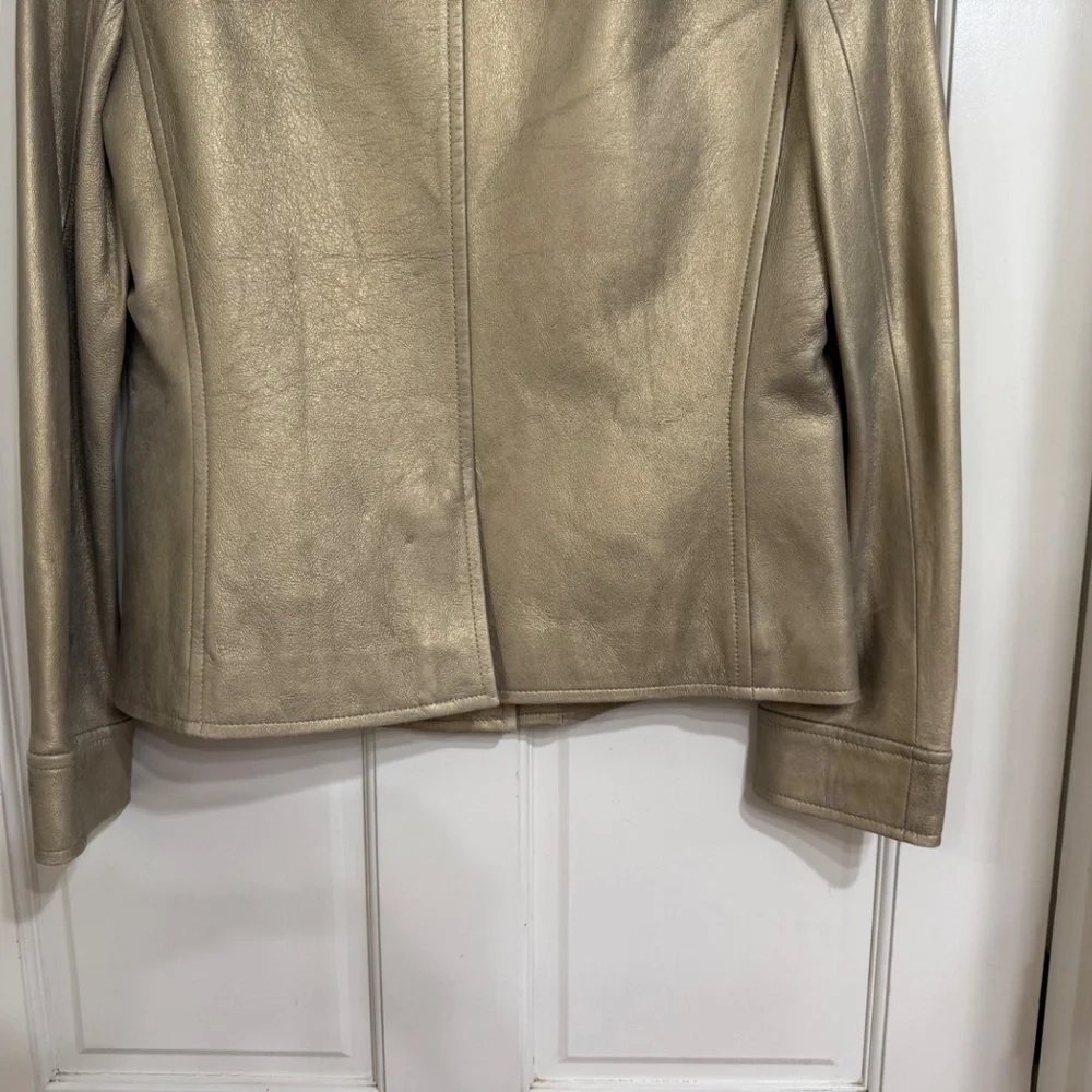 SALE New with Tags Dana Buchman Distressed Gold Leather sz S - Picture 2 of 6